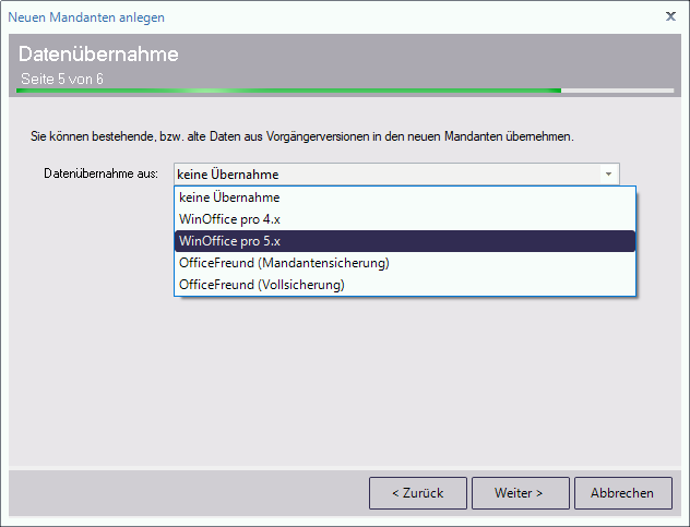 Datenübernahme aus bits&paper WinOffice pro